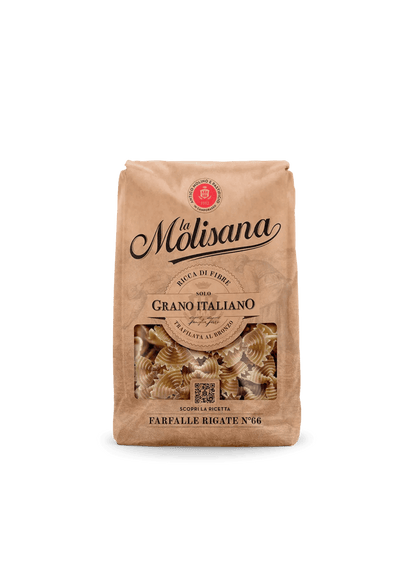 La Molisana Whole Wheat Farfalle 100% Italian Grain Pasta (12 bags)